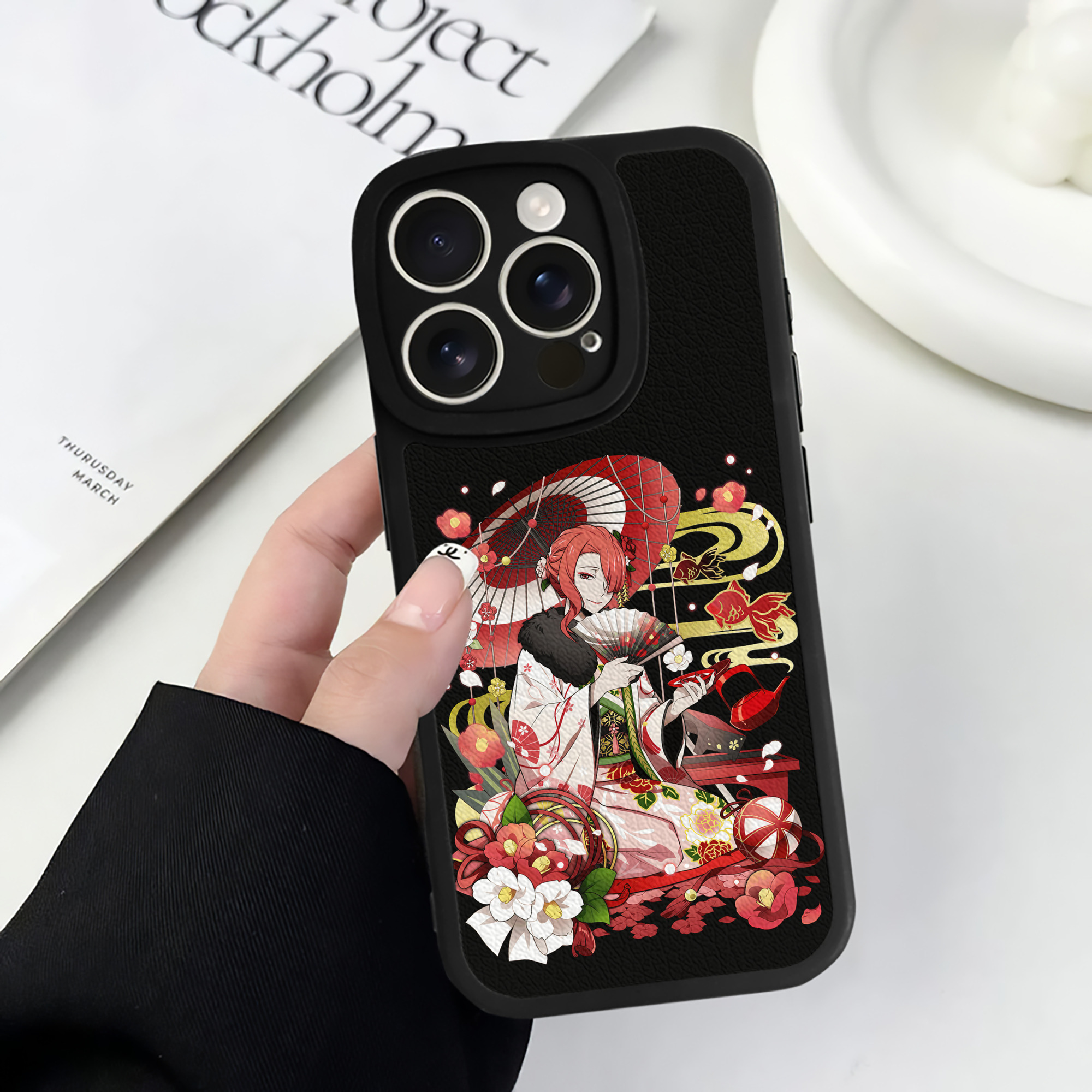（画像用） 文豪ストレイドッグス Bungo Stray Dogs 【iPhone 16シリーズ対応】シリコンスマホケース（レザー調） 材質：シリコン